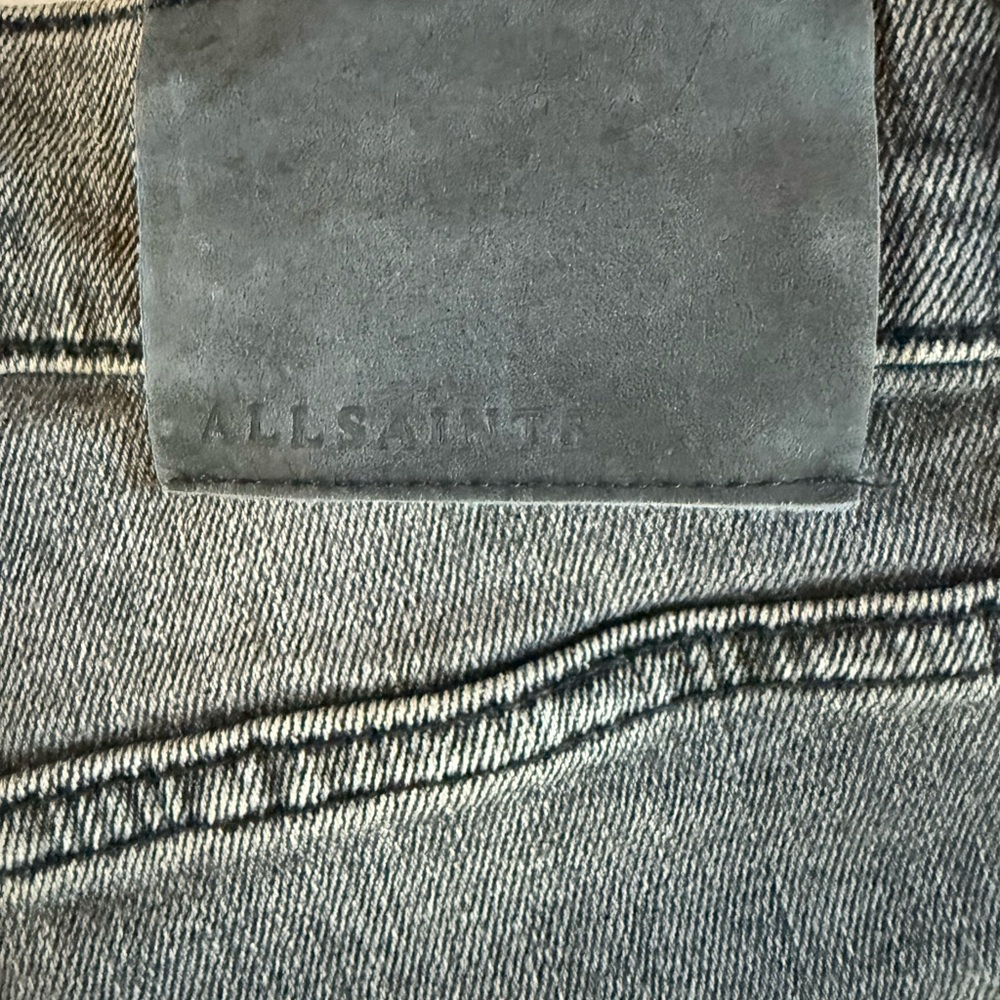 All Saints Jeans Mens 32x33 Black Denim Cigarette Skinny Straight Stretch Work‎ - Picture 7 of 11